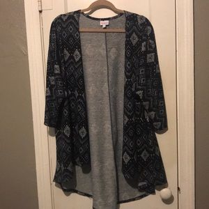Lularoe Lindsey Sz LG EUC navy/gray